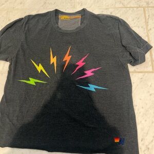 Aviator Nation Charcoal Tee with Colorful Accents
